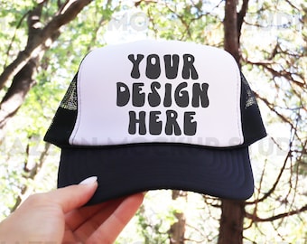 Otto Cap Trucker Hat Mockup Black White Hat Mock Beach Hat Trucker Hat Cap Mockup Baseball Cap Mockup Mesh Cap Mockup Trendy Western Mockup