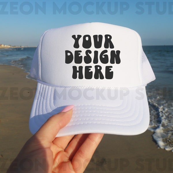 Otto Cap Trucker Hat Mockup White Hat Mock Beach Hat Mockup Trucker Hat Cap Mockup Baseball Cap Mockup Mesh Cap Mockup Trendy Mockup