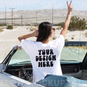 Comfort Colors C1717 White Back Mockup Oversized White Tshirt Mockup Trendy Mock Cowgirl Western Aesthetic Mockup Words On Back Model Mockup