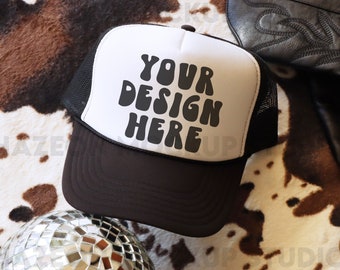 Otto Cap Trucker Hat Mockup Black White Hat Mock Beach Hat Trucker Hat Cap Mockup Baseball Cap Mockup Mesh Cap Mockup Trendy Western Mockup