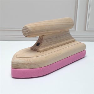 Tailors Clapper Iron (Pink fabric covered sole)