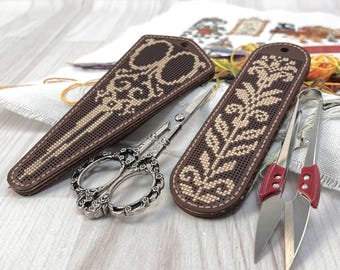 Vintage Scissors Set – Handmade Case, Openwork Sewing Scissors