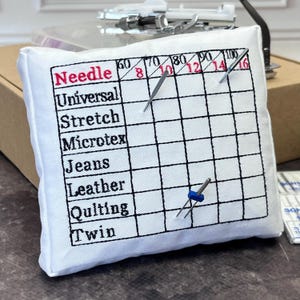 Sewing Pin Cushion White, Handmade Sorting Pincushion, Needle Holder, Pin Storage, Seamstress Gift, Sewing Notions, Sewing Room Decor