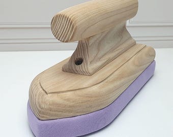 Handmade Ash Tailors Clapper, Lilac Fabric Sole, Seam Pressing Tool