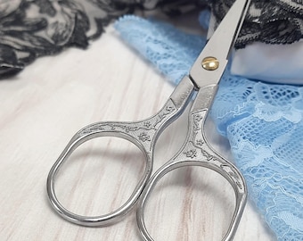 Vintage Silver Sakura Scissors, Embroidery Needlework, Sewing Gift