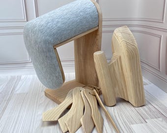 Juego de herramientas de planchado para sastre: hombro convexo, perfiladores de bordes, golpeador.