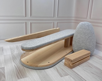 Juego de sastrería: Tabla triple de sastre, badajo de acolchado de madera dura, jamón de prensado, kit de herramientas de prensado