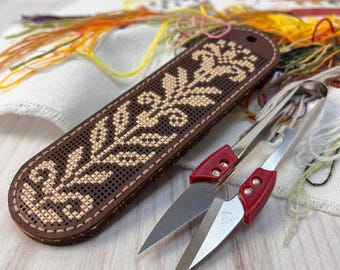 Juego de tijeras y cortahilos hechos a mano, estuche para punto de cruz, estilo vintage