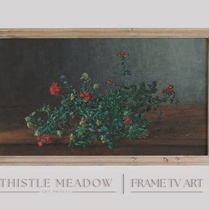 Frame TV Art - Moody Floral Painting - Digital Download