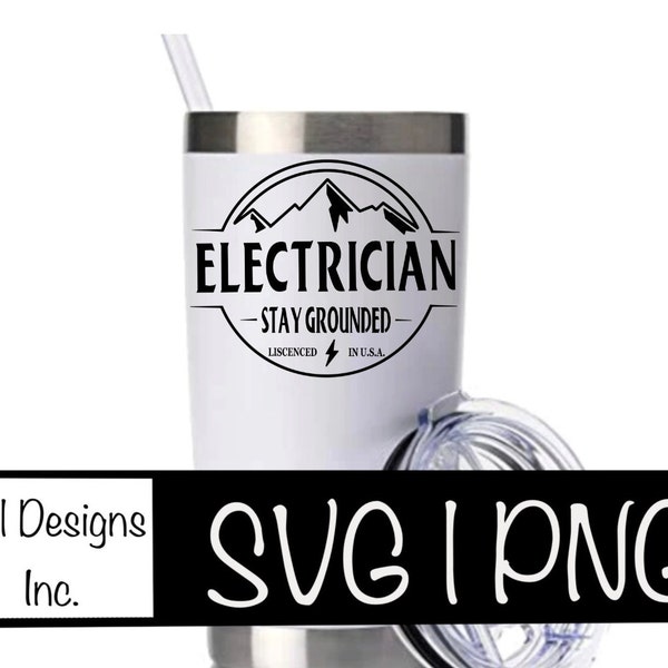 Electrician Stay Grounded | SVG | PNG | Download | Cricut | Silhouette | Electrician Gift | USA | Craft