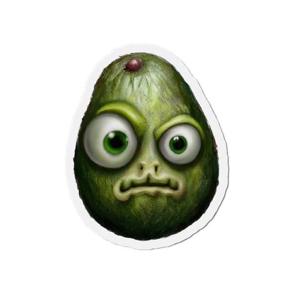 Food Monster Fridge Magnet | Annoyed Avocado | Foodie Chef Friend Student Gift | Funny Creepy Weird Cute Scary