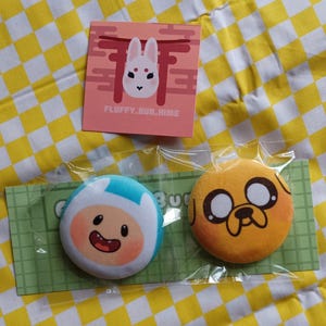 Finn and Jake squishy pins