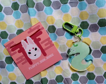 Worm on string keychain
