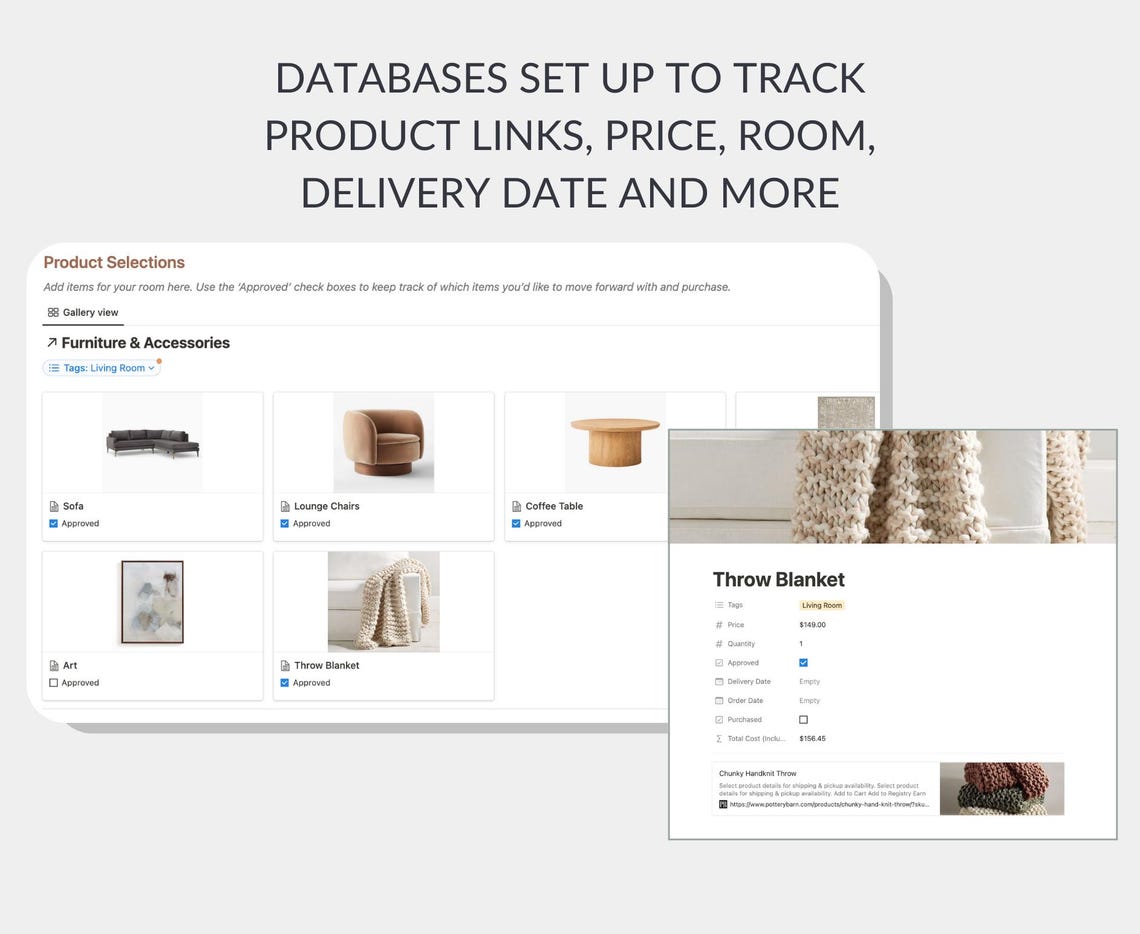 Home Interior Design Planner - Notion Template - Etsy