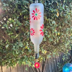Hanging Wine Bottle Hummingbird Feeder