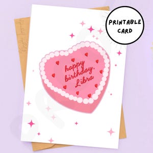 Waage alles Gute zum Geburtstag Karte | Sofortiger Download Astrologie Karte | Druckbare Geburtstagskarte Sternzeichen, September Geburtstagsgeschenk für Sie