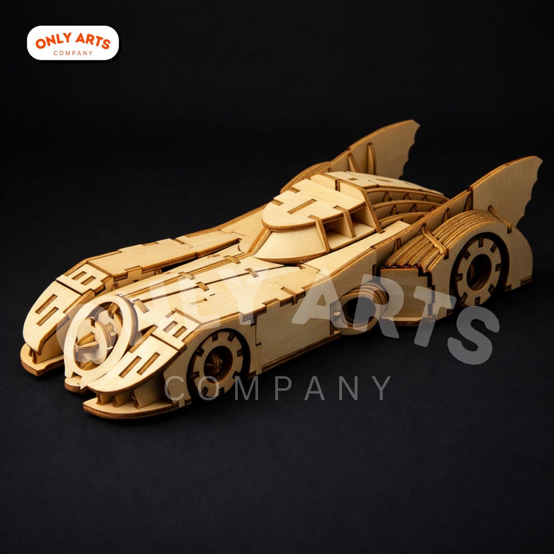 3D Batmobile Wooden Model Kit | Laser Cut Puzzle File (svg, Ai, Pdf ...