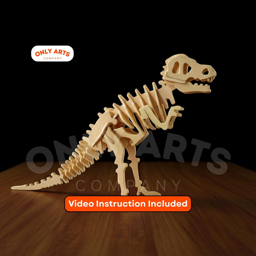Laser Cut Wooden T-rex 3D Puzzle SVG | DIY Dinosaurs Model | CNC ...