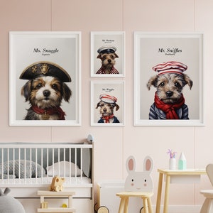 PRINTABLE Cute Dog Crew Kids Room Wall art | Children's Room Prints | Set of 4 | Digital Download | Boy and Girl Room Decor | Nursery Art