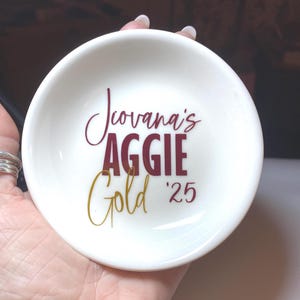 Personalized Aggie Ring Dish, Graduation Gift