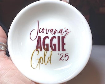 Personalized Aggie Ring Dish, Graduation Gift
