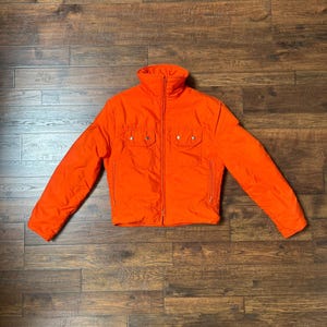 Vintage Clothing - Cropped Puffer Ski Jacket - Neon Orange - Medium - Skyr