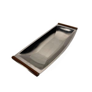 Vintage Tray Denmark Lundtofte Stainless Steel Canoe - Danish Mid Century Modern