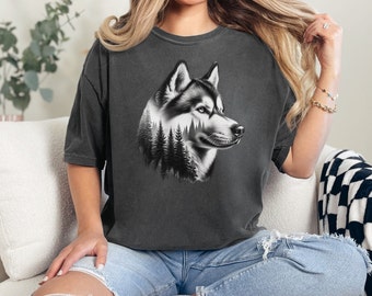 Siberian Husky Comfort Colors T-Shirt, Siberian Husky TShirt, Husky Dog Mama Shirt, Husky Dog Dad Shirt, Gift for Siberian Husky Owner