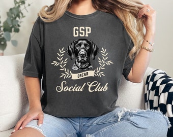 Custom GSP Social Club T-Shirt, GSP TShirt, GSP Mom TShirt, Pointer Mama Crewneck, Gift for Pointer Lovers, German Shorthaired Pointer