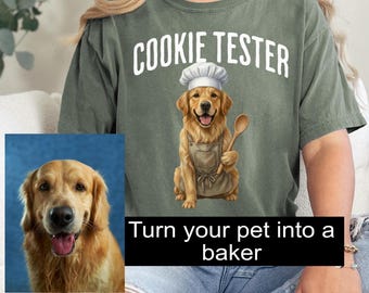 Custom Baking Dog Shirt, Funny Baker Dog Shirt, Personalized Pet Portrait Shirt, Dog Lover Gift, Cute Pet Shirt