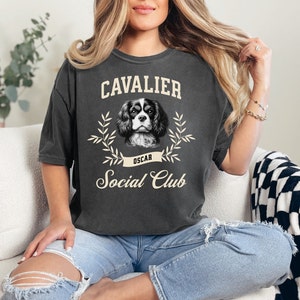 Custom Cavalier Social Club T-Shirt, Cavalier King Charles Spaniel TShirt, Cavalier Spaniel Mom TShirt, Cavalier Spaniel Mama Crewneck