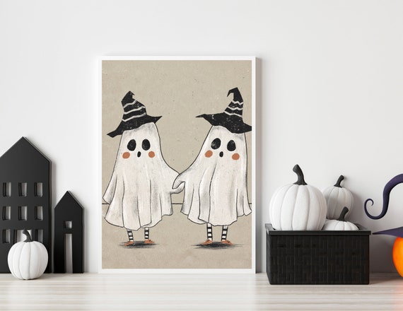 GHOSTIES Print | Cute Ghosties Halloween Wall Art | Halloween Decor| Halloween Printable Wall Art  | Halloween Ghost Digital Download