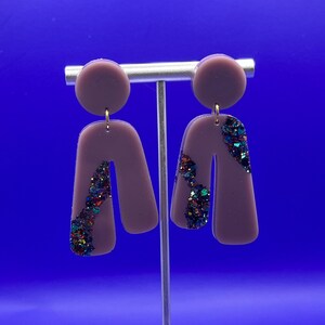 Lavender Purple Disco Glitter Earrings