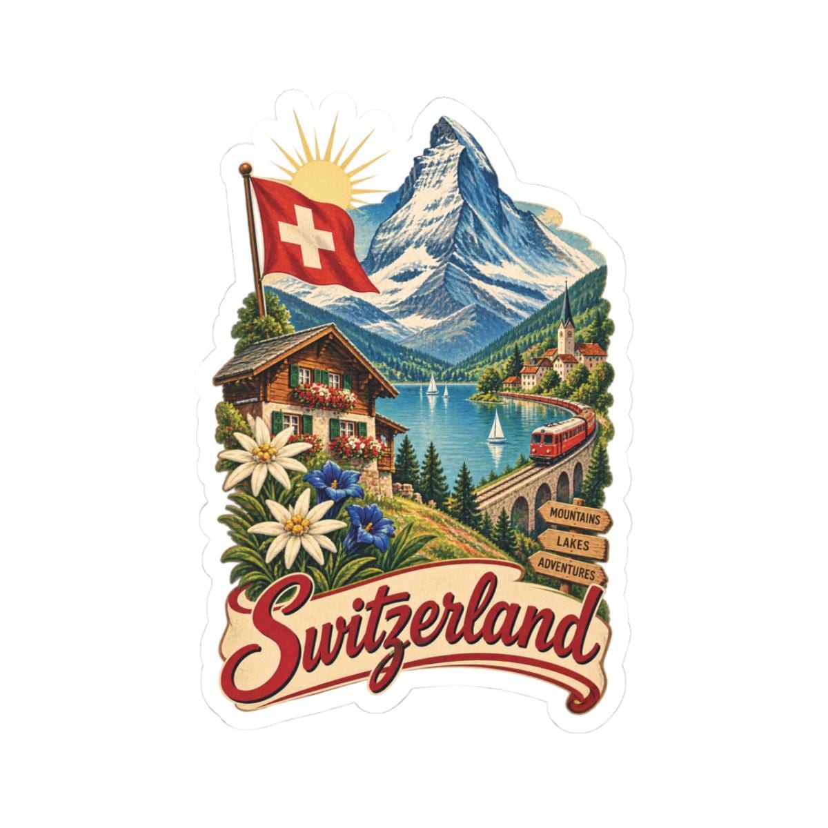 Vintage Swiss Flag - Etsy