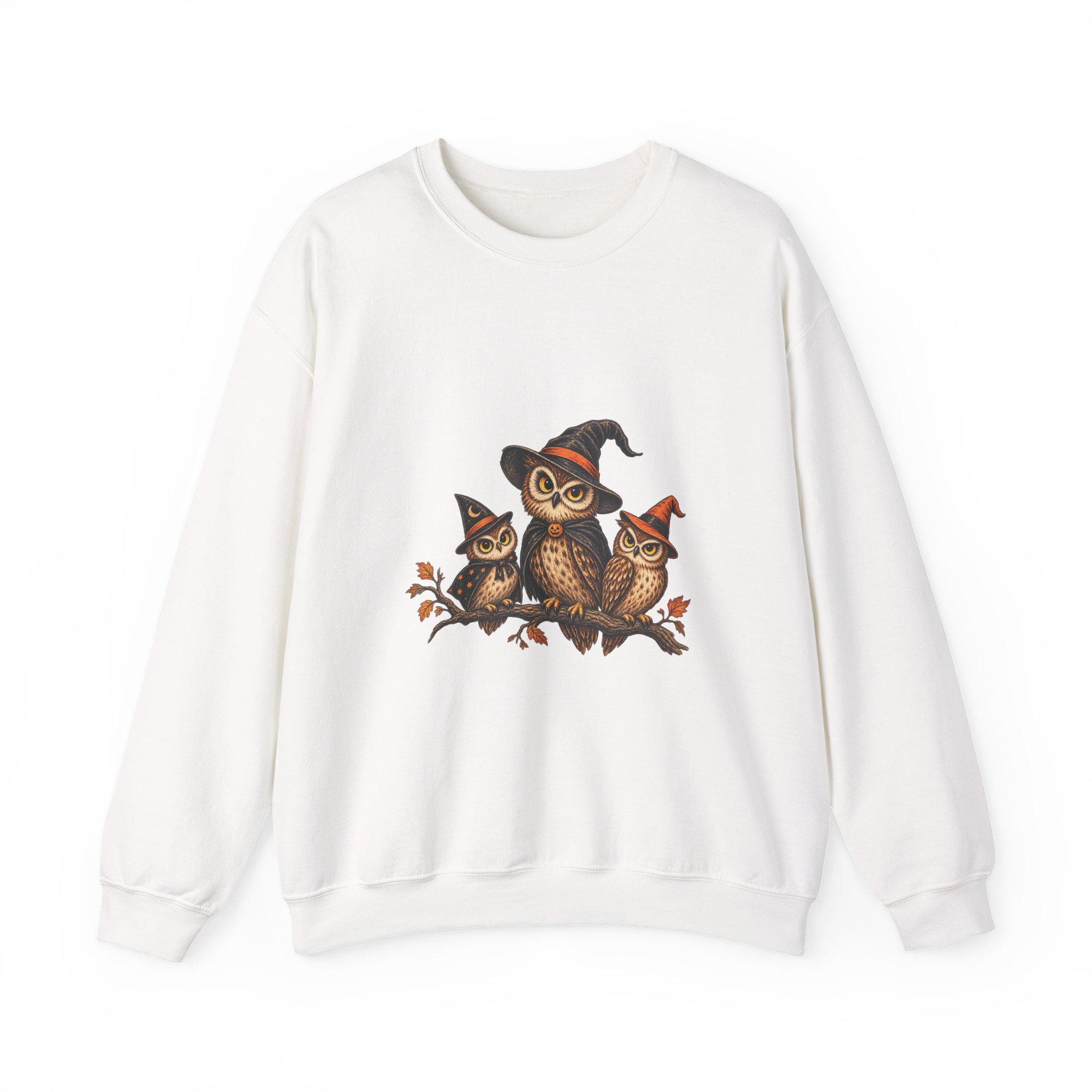 Vintage Witch Owl Graphic Crewneck Sweatshirt | Halloween | Spooky Season | Autumn Gift | Cute Style