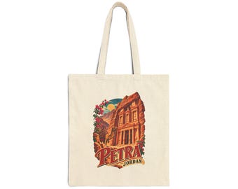 Bolso tote con ilustración gráfica de Petra Jordan / Diseño de viaje vintage / Estilo aventurero / Estilo turístico / Viajero por Asia