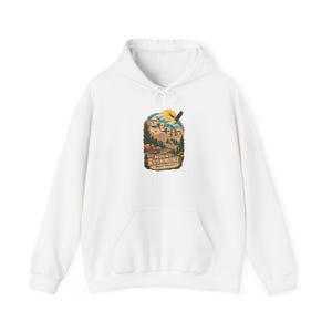 Vintage hoodie met afbeelding van Mount Rushmore in het Nationaal Park | Retro landschapsillustratie | Vintage reizen | Wanderlust-stijl | Cadeau