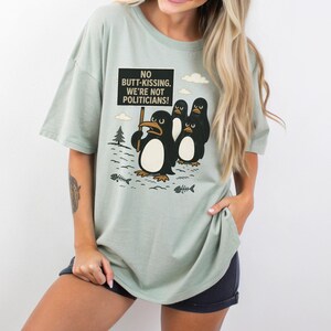 Penguins Protest Anti Trumps Tariffs Shirt, Resist Peguin Tshirt, Political Satire Comfort Colors Tee, Political Parody, Sassy Penguins