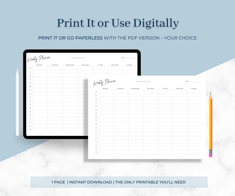 Hourly Weekly Schedule | Planner | Time Management | Routine | Tasks ...