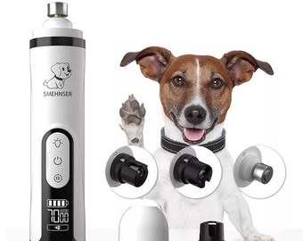 Molinillo de uñas eléctrico para mascotas /Cortaúñas con luz led para gatos y perros / recargable por USB / afilador para mascotas