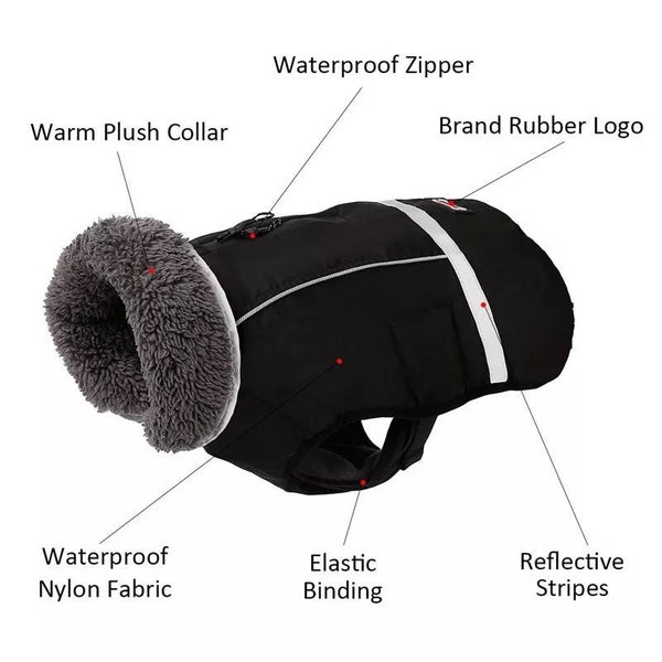 Hochwertiger Hundemantel für kleine, mittelgroße und große Hunde/wasserdichte Jacke für Bulldogge/Labrador/ultrawarmer Wintermantel