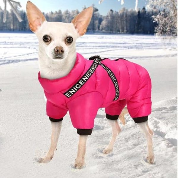 Vêtements d'hiver pour chiens, veste chaude pour animaux de compagnie, manteau avec harnais, vêtements imperméables pour chiots, petits et moyens chiens