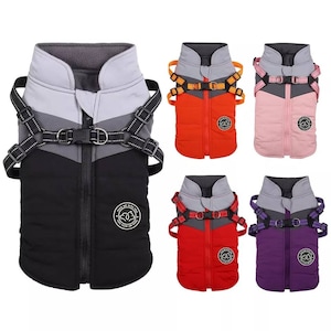 Keep your furry friend dry and warm with our waterproof dog and cat jacket with harness! 25% off!