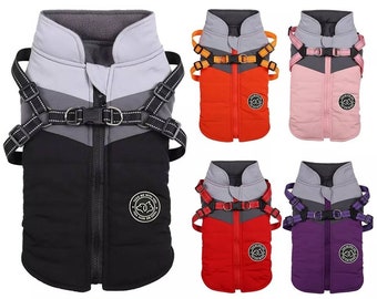 Keep your furry friend dry and warm with our waterproof dog and cat jacket with harness! 25% off!