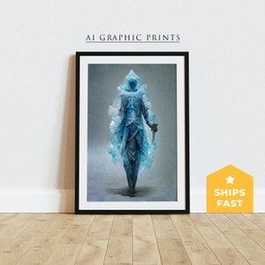 Ice Sorceress Surreal Art, Surreal Art Print, Fantasy Wall Art, Surreal Wall Decor For Home, Sorceress Poster, Abstract Surreal Art Prints