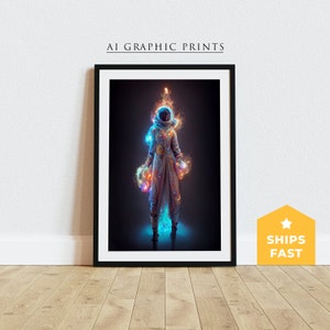 Astronaut Sorceress Surreal Art, Surreal Art Print, Fantasy Wall Art, Surreal Wall Decor For Home, Sorceress Poster, Abstract Surreal Art