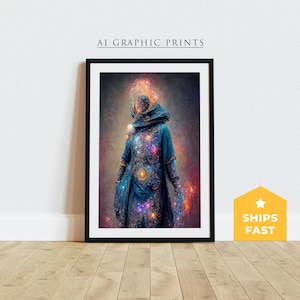 Galaxy Sorceress Surreal Art, Surreal Art Print, Fantasy Wall Art, Surreal Wall Decor For Home, Sorceress Poster, Abstract Surreal Art Print