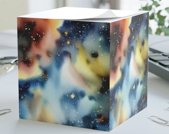 Space Art 10 Sticky Note Cube |  Sticky Notes |  Office supplies | Gift