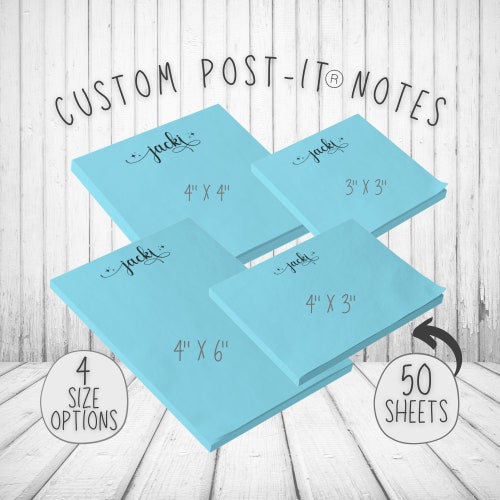 Personalized Post-it® Notes Elegant Flowing Font and Retro - Etsy