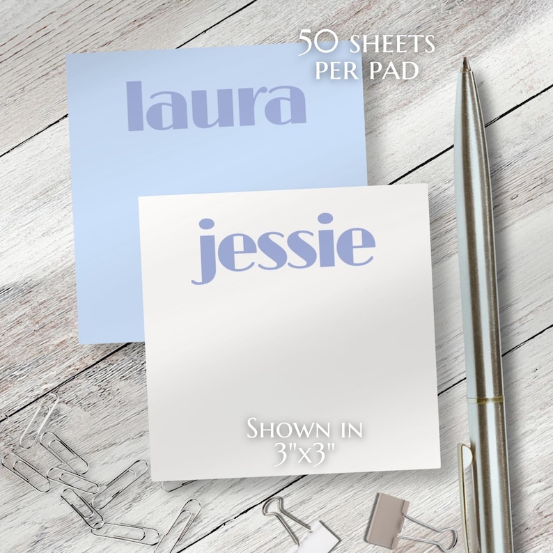 Personalized Post-it® Note Pads, Modern Minimalist Aesthetic Sticky ...